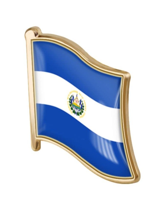 vmcoatdu El Salvador Flag Pin Badge International Travel Brooch Metal Alloy Souvenir Pin for Hat Clothes Backpack (El Salvador) - Image 1